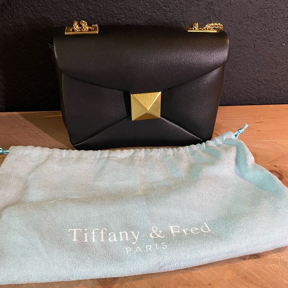 Tiffany & Fred Smooth Leather Butter Soft Shoulder Bag with Matte Gold Accent